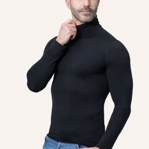 Maglia Dolcevita da Uomo a manica lunga in Modal Ultralight con Cashmere | Tecnologia Seamless senza cuciture | Confezione Singola | LORDCASH