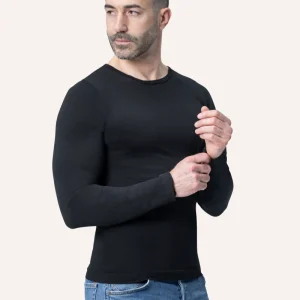 Maglia girocollo a Manica Lunga da Uomo in Modal Ultralight con Cashmere | Tecnologia Seamless senza cuciture | Confezione Singola | SIRCASH
