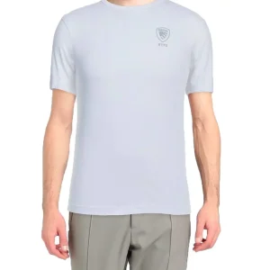 Blauer T-shirt Uomo Bianco