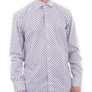 Bastoncino Camicia Uomo B2616 Bianco blu