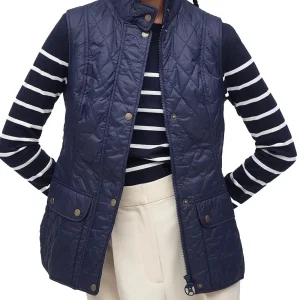 Barbour Smanicato Donna Lgi0003 Otterburn Gilet Blu