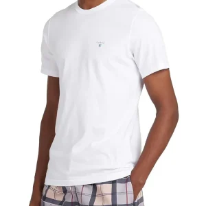 Barbour T-shirt Uomo Mts0670 Tartan Sports Tee Bianco