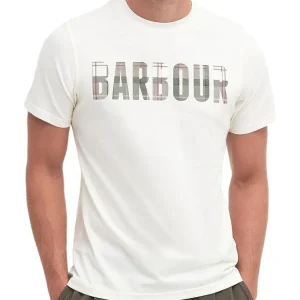 Barbour T-shirt Uomo Mts1275 Thurford Tee Bianco