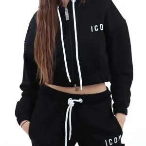 ICON Felpa Donna Icdf2w6f007 Nero