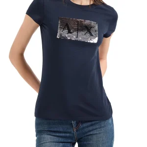 Armani Exchange T-shirt Donna 8nytdl Yj73z Blu/Silver
