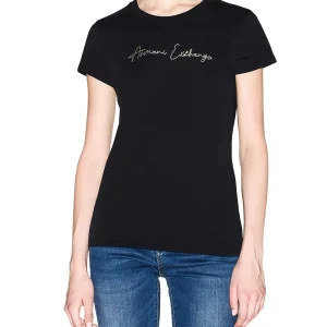 Armani Exchange T-shirt Donna Xw001457 Af10356 Nero/oro