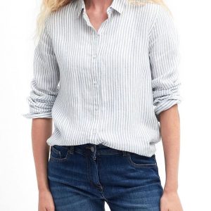 MARINE SHIRT Barbour Camicia Donna Lsh1315 Bianco/celeste