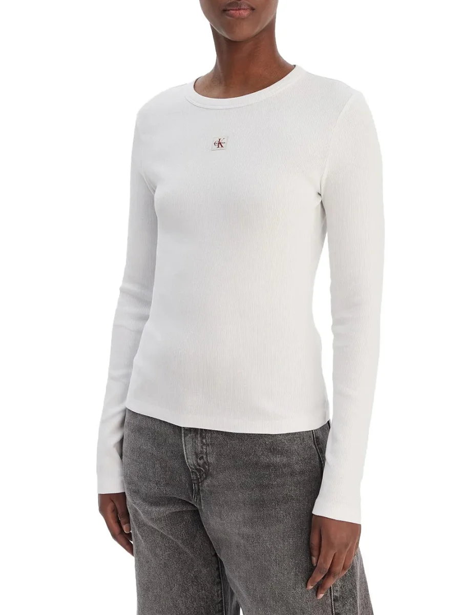 Calvin Klein Jeans T-shirt Donna Lv047e205g Bianco - immagine 2