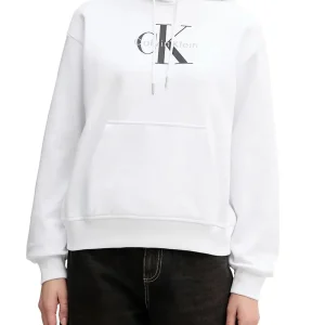 Calvin Klein Jeans Felpa Donna Lv047e221g Bianco