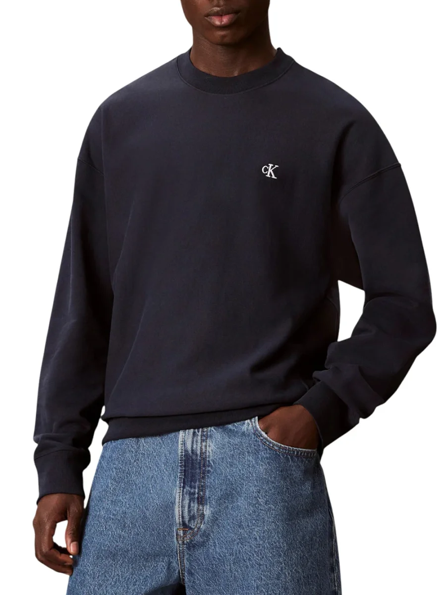 Calvin Klein Jeans Felpa Uomo Lv04rc277g Blu