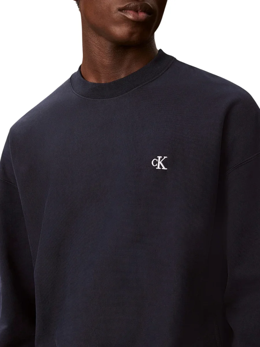 Calvin Klein Jeans Felpa Uomo Lv04rc277g Blu - immagine 4