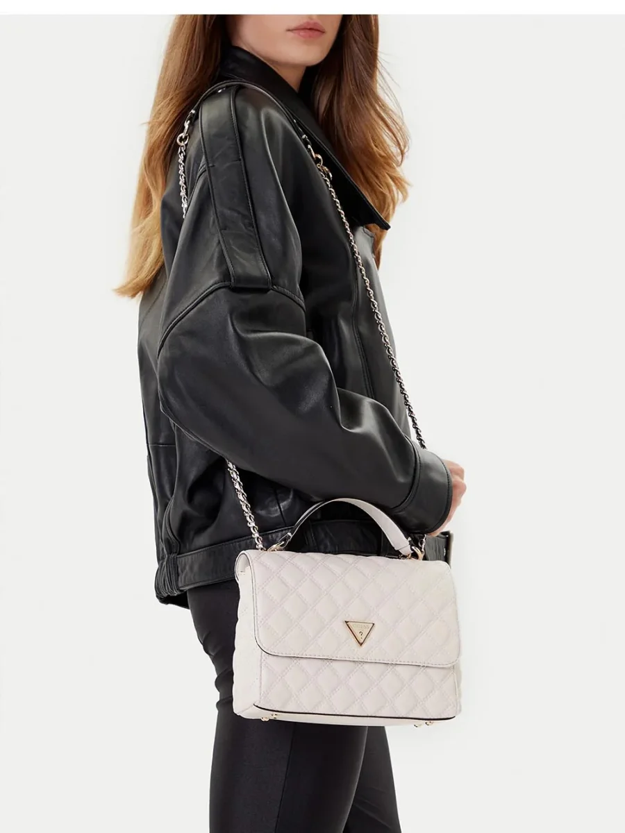 CRUISE VIBE TOP ZIP Guess Borsa a Spalla Donna Hwqg96 73200 Panna - immagine 7