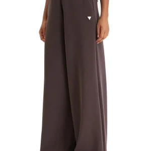 OLYMPE WIDE LEG PANT Guess Pantalone Donna V4yb07 Kcay2 Marrone