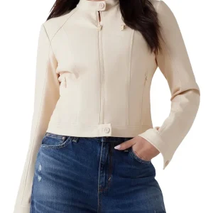 NEW FIAMMETTA JACKET Guess Giubbino Donna W4yl04 We480 Panna