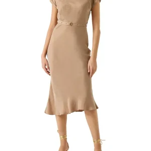 DALIA BELTED DRESS Guess Abito Donna W6gk50 W1950 Sabbia