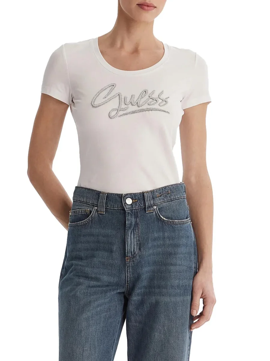 SS CN GUESS SCRIPT T Guess T-shirt Donna W6ri24 J1314 Bianco - immagine 2