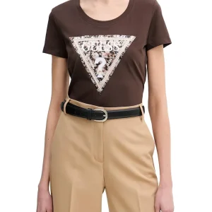SS CN LEO TRIANGLE T Guess T-shirt Donna W6ri32 J1314 Marrone