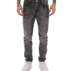 slim fit basic ICON Jeans Uomo Iupred003 Grigio