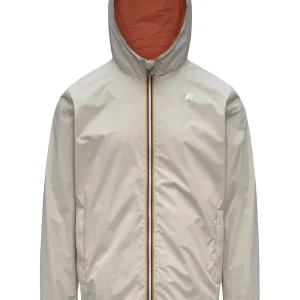 JAKE PLUS.2 DOUBLE K-Way Giubbino Uomo K2124ew Beige Chiaro/Arancione