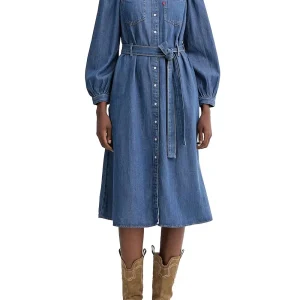JOURNEY LS MAXI DRESS CELESTIAL BLUE Levi's Abito Donna 005ok Medio