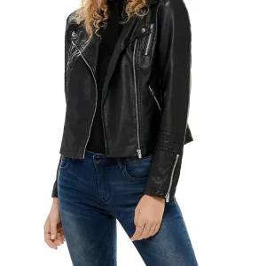 gemma faux leather biker otw Only Giubbino Donna 15153079 Nero