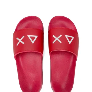 SLIPPERS LOGO SUN68 Ciabatta Uomo X36110 Rosso