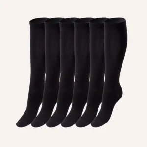 CASHMERE DL | Calza Lunga in Viscosa e Cashmere per Donna | Tinta Unita | Confezione da 6 Paia