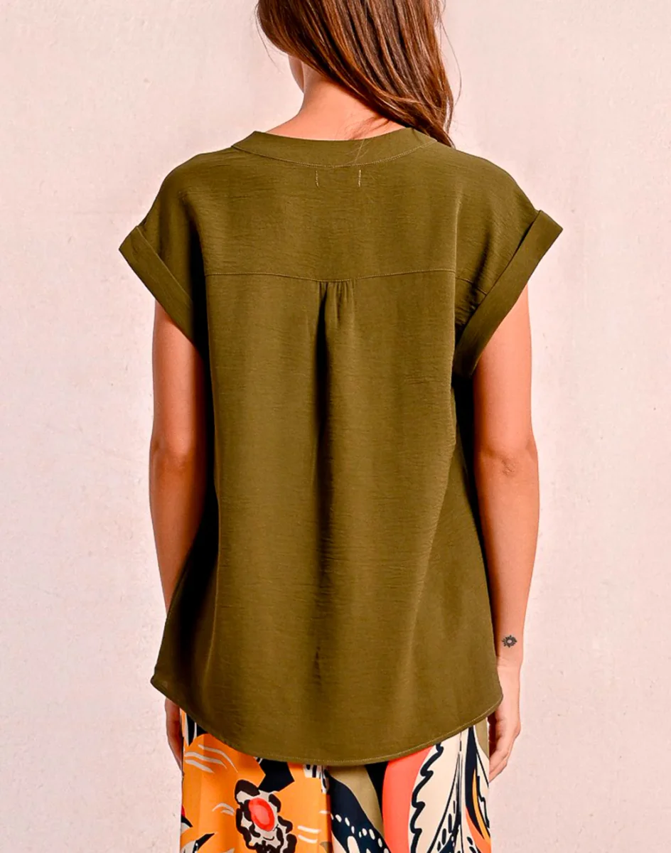 BLUSA CON PIEGA FRONTALE - immagine 3