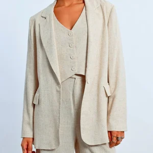 BLAZER IN LINO CON BOTTONI