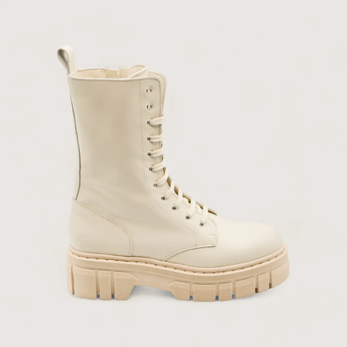 Acacia - Anfibio in pelle con lacci Off White