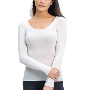 Maglia scollo a madonna da Donna in Modal Ultralight con Cashmere | Tecnologia Seamless senza cuciture | Tinta Unita | Confezione Singola | CASH DAMA