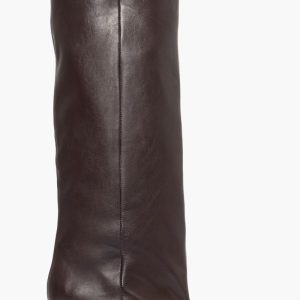 Stivale gambale ampio Angel L pelle testa di moro