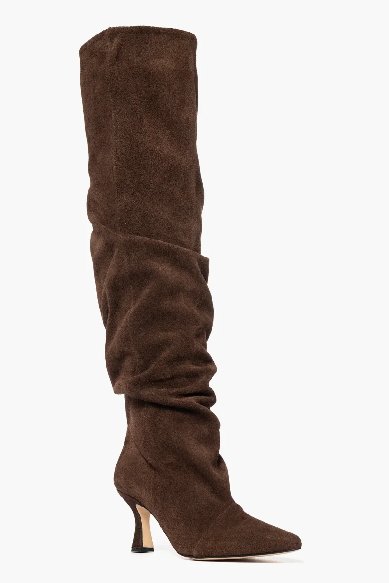 Stivale spra al ginocchio camoscio cioccolato Love Jennifer - immagine 3