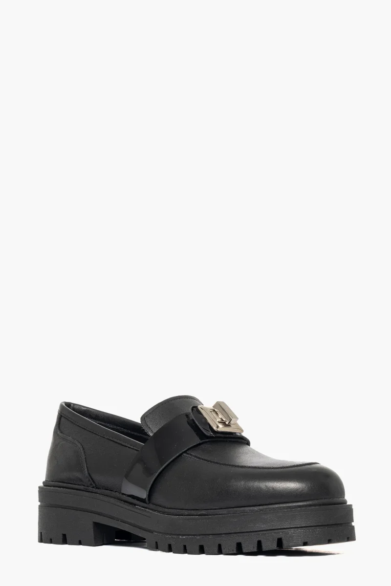 Mocassino pelle nero e vernice Ibz Ant - immagine 3