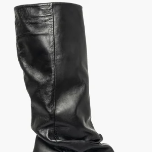 Stivale aggrappato pelle nero Tore Paola