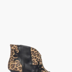 Tronchetti pelle nero e animalier 2555