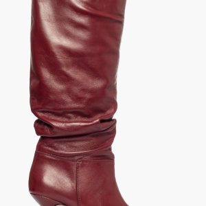 Stivale aggrappato pelle bordeaux Love 20