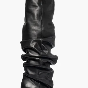 Stivale aggrappato pelle nero sopra al ginocchio Filomena 4