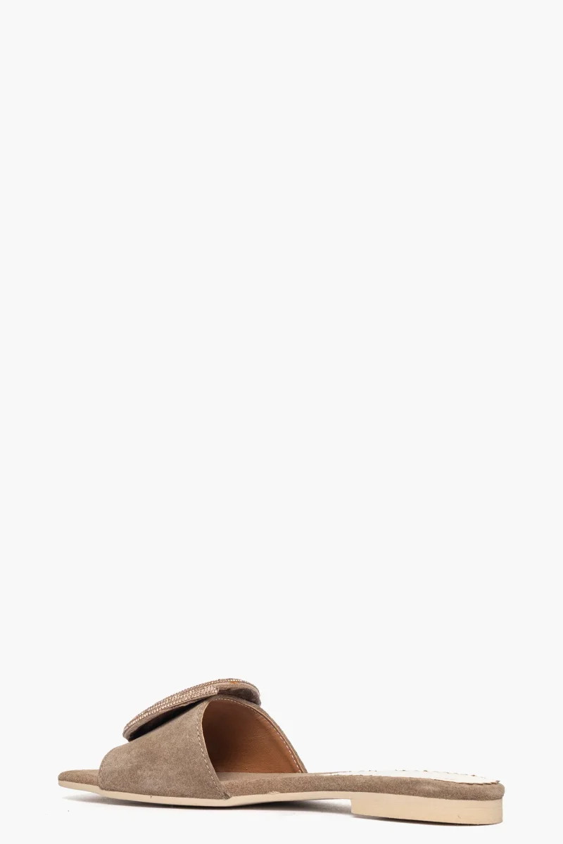 Ciabatta Ludovica Girella camoscio taupè e strass taupè - immagine 5