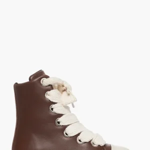 Sneakers pelle testa di moro e laccio doppio Tore Over