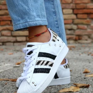 Adidas Superstar Zebrate Glitter  Borchie & Perle
