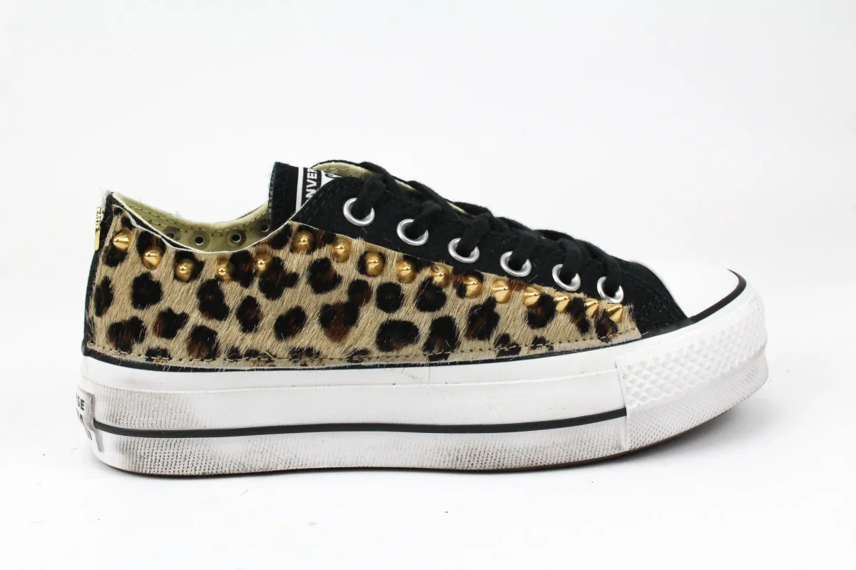 Converse All Star Platform Bassa Cavallino Maculato & Borchie - immagine 2