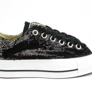 Converse All Star Platform Bassa Black Paillettes & Glitter
