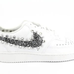 Nike Court Vision Low Maculate Black Silver Glitter & Strass