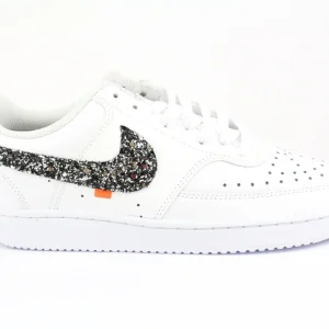Nike Court Vision Low Black Silver Glitter & Ricami
