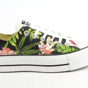 Converse All Star Platform Bassa Fiori & Glitter