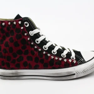 Converse All Star Black Maculate Rosso & Borchie