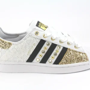 Adidas Superstar Pizzo White Glitter Oro