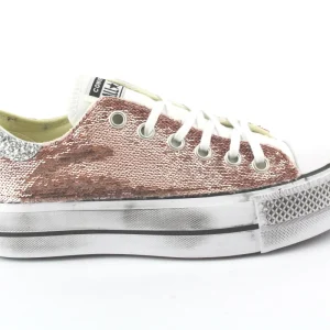 Converse All Star Platform Bassa Micro Paillettes & Silver Glitter