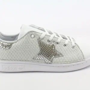 Adidas Stan Smith pelle Bianca Rettile e Stella Silver